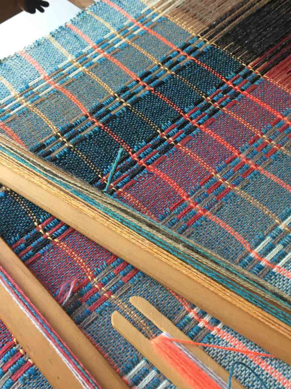 woven scarf on the loom
